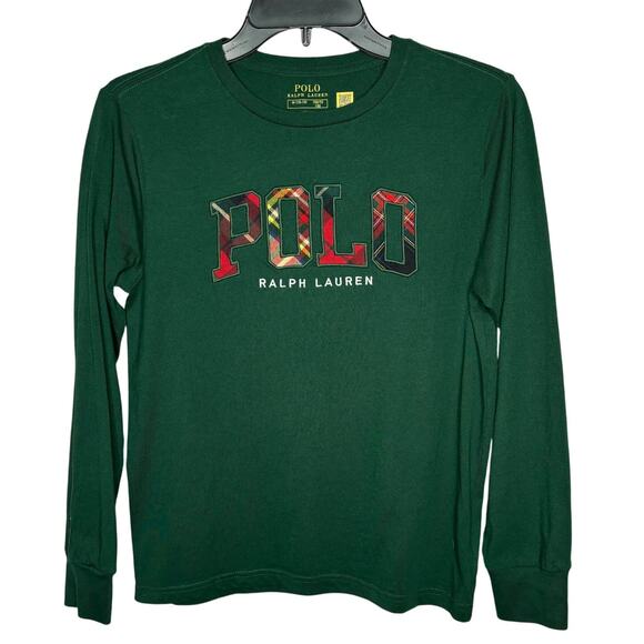 Polo Ralph Lauren Other - Polo Ralph Lauren Youth Green Long Sleeve Cotton Plaid Logo Shirt Size 10-12